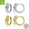 Retro Personalized Dragon Earrings Earbone Clips, Medieval S925 Sterling Silver Lucky Earrings Earrings