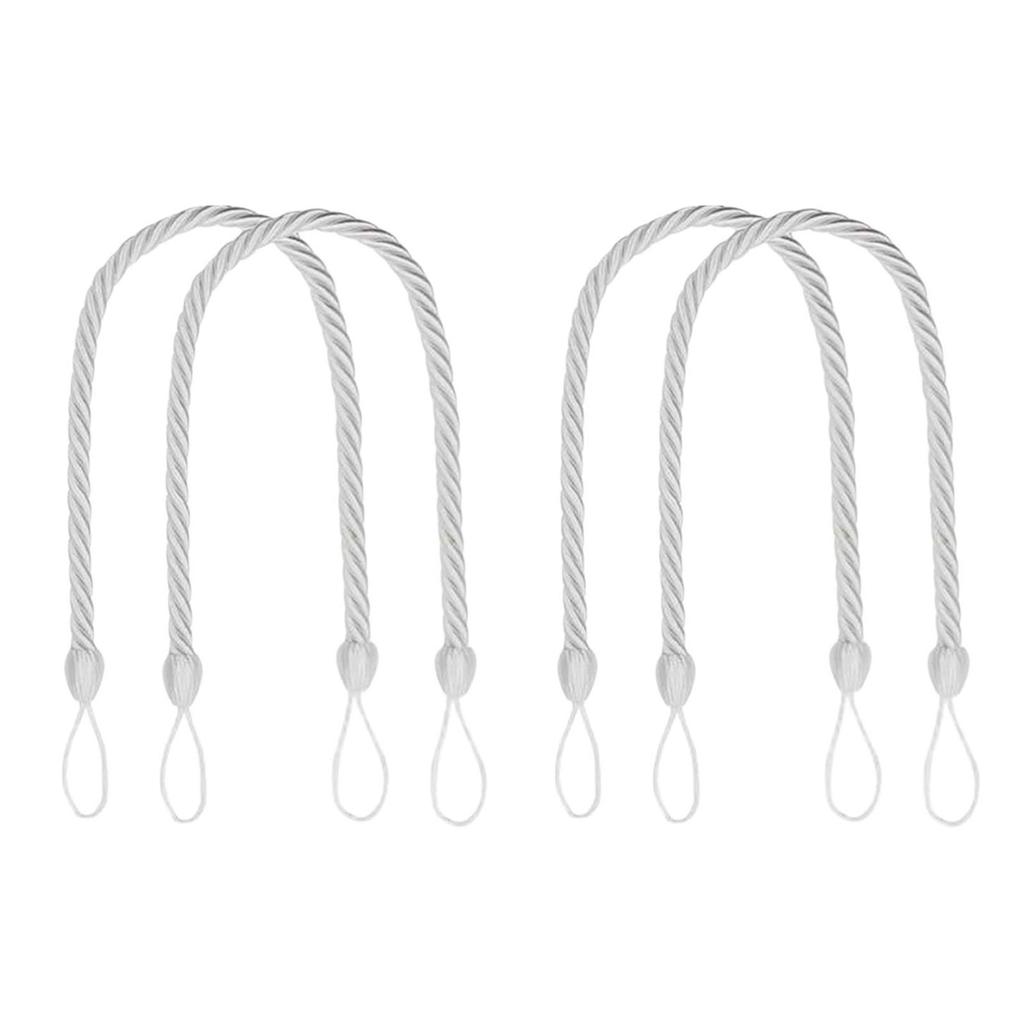 Набор из 4 элегантных подхватов для штор в богемном стиле из хлопковой веревки, мягкие декоративные подхваты ручной работы для домашних или офисных штор