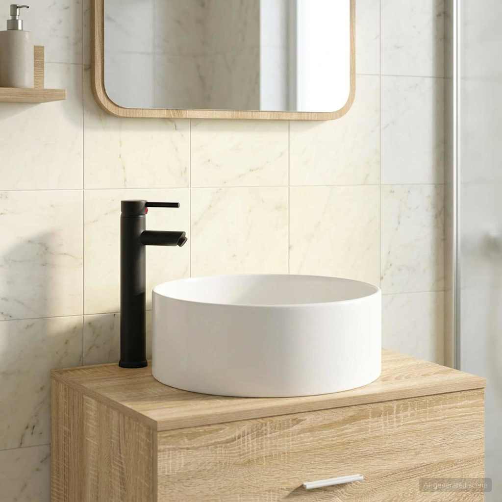 Bathroom Sink Matte Black 40.5 x 40.5 x 15.5 cm