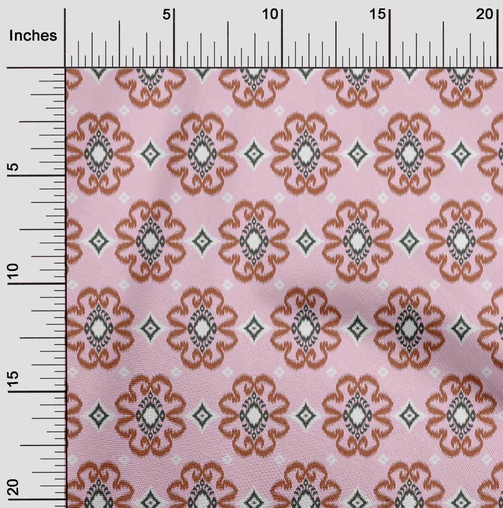 oneOone Cotton Flex Fabric Diamond & Swirl Ikat Print Fabric BTY 40 Inch