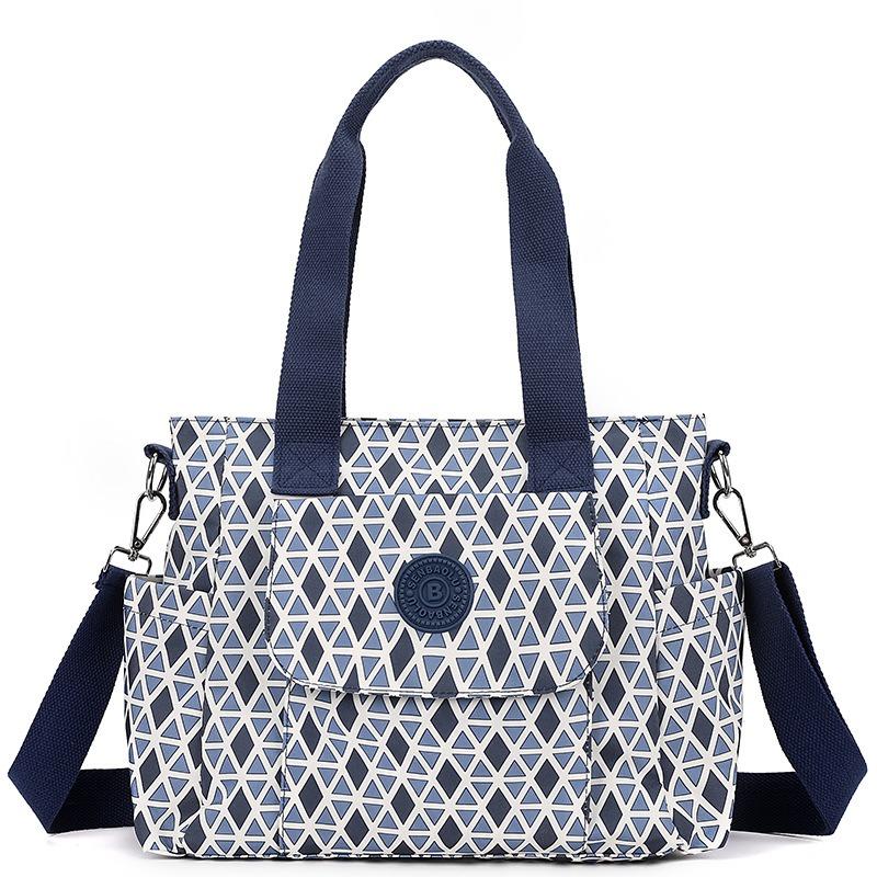Women's Bag Shoulder Mother Bag Summer New Lightweight Nylon Cloth Printed Bag Fashion Messenger Handbag
