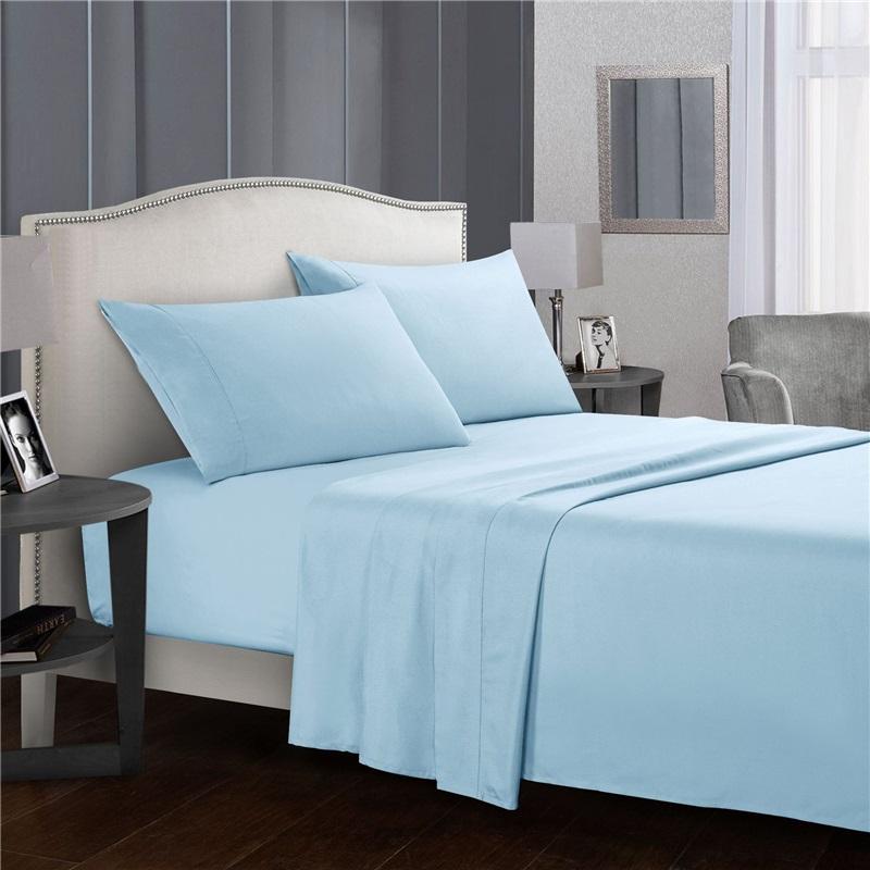 Four Piece Bed Sheet Set European And American Bedding Solid Color Simple And Elegant Bedding