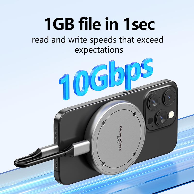 Магнитный корпус M.2 2230/2242 NVMe SSD Magsafe SSD Case USB C 3.2 Gen2 на NVMe PCI-E для iPhone 15 Pro Max ProRes MacBook