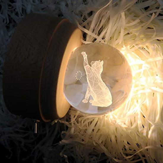 Latest Authentic Music Christmas Snow Crystal Moon 1200mAh LED Ambient Projection Automatic Stylish and Relaxing Wedding Anniversary Day Cute and