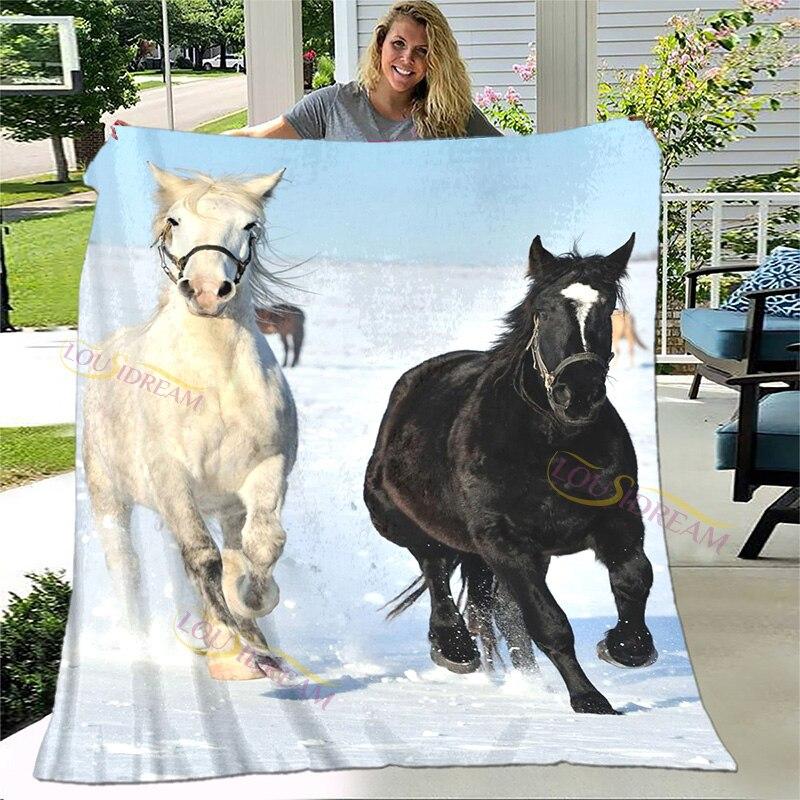 3D одеяло с скачущими лошадьми, фланелевое плюшевое одеяло для детей, одеяло из шерпа для девочек, пододеяльник для дивана, дорожное одеяло