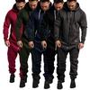 Men  Color Splicing Autumn Winter Casual Hoodie Print  Zipper Print Jumpsuit