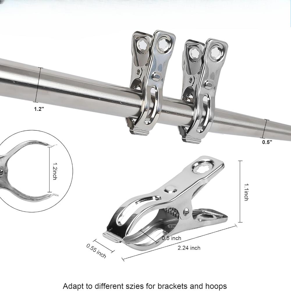 20 шт. Садовые зажимы, 2,3 дюйма Зажимы для теплиц, Зажим для теплиц из нержавеющей стали для сетки, Сверхпрочные зажимы для укрывного материала с сильным захватом