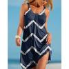 New Summer Women's Short Beach 3D Print Party Casual Pirate Anchor Strap Dress Sleeveless Sexy Lace Up Dress