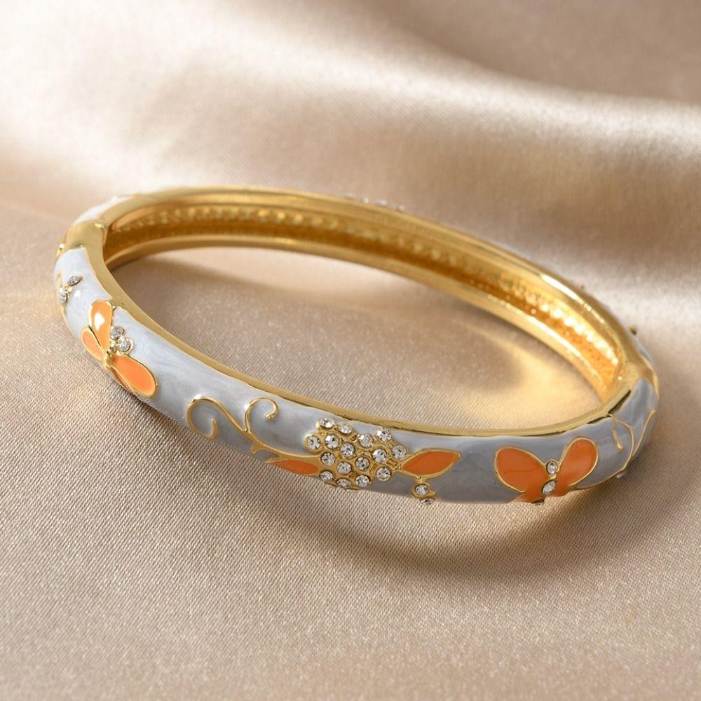 Эмаль Винтажный браслет-перегородчатая эмаль традиционный женский браслет на руку ажурный цветочный браслет для девочек