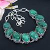 Green Jade Gemstone Handmade 925 Sterling Silver Jewelry Necklace 18" KG-1643