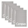 KOKUYO Campus Notebook Adult Campus Plain B5 40 Sheets 5 Pack No-4W-MX5SET Gray