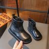 2024 Girls Boots Solid Color Causal Kids Short Leather Boot Non-slip Fashion Children's Winter Boots Winter Toddler Cotton Boots