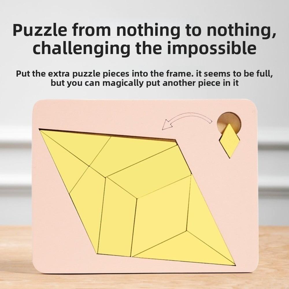 Irregular Shape Wooden Block Puzzle Colorful Brain Teaser Game Geometric Puzzles Educational Toys