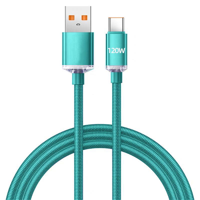 Jingyao 6A 120W Сверхбыстрая зарядка Тканевый кабель Type-C для Huawei
