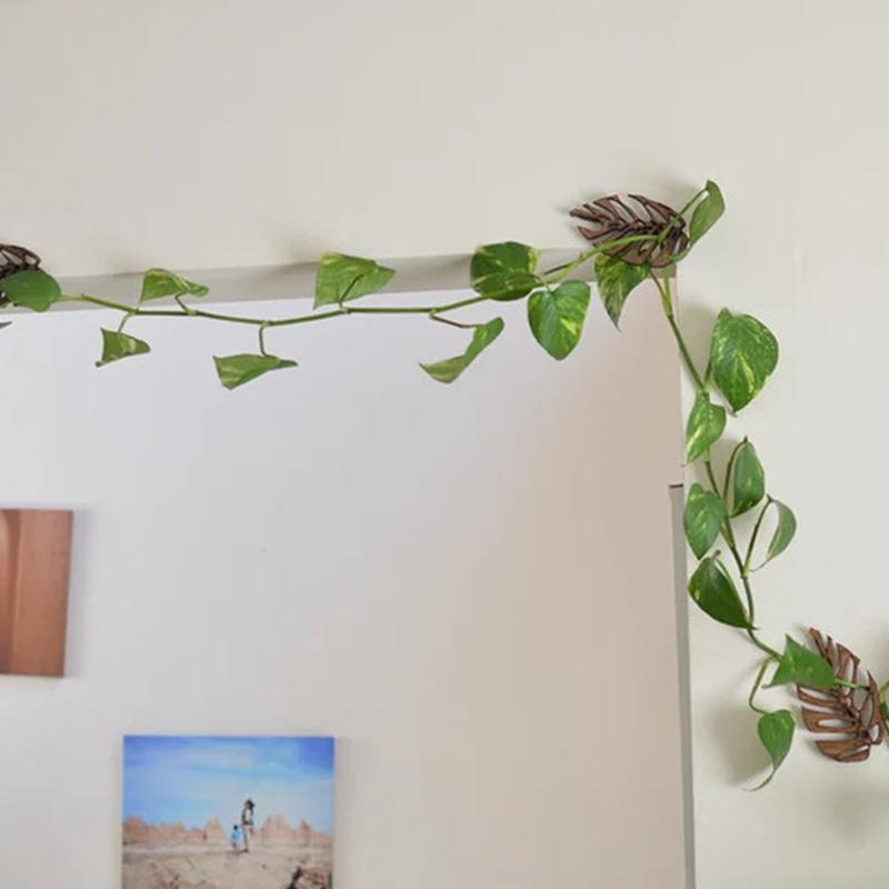 1/3pcs Wooden Climbing Plant Wall Clip Monstera Leaves Shape Vine Bracket Fixed Buckle Traction Holder Garden Plants Support
