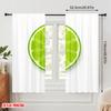 2pcs 2D Flat Printing Party Curtain Fresh Lime Slice Fabric Without Electricity All Season Party & Holiday Decor for Holiday