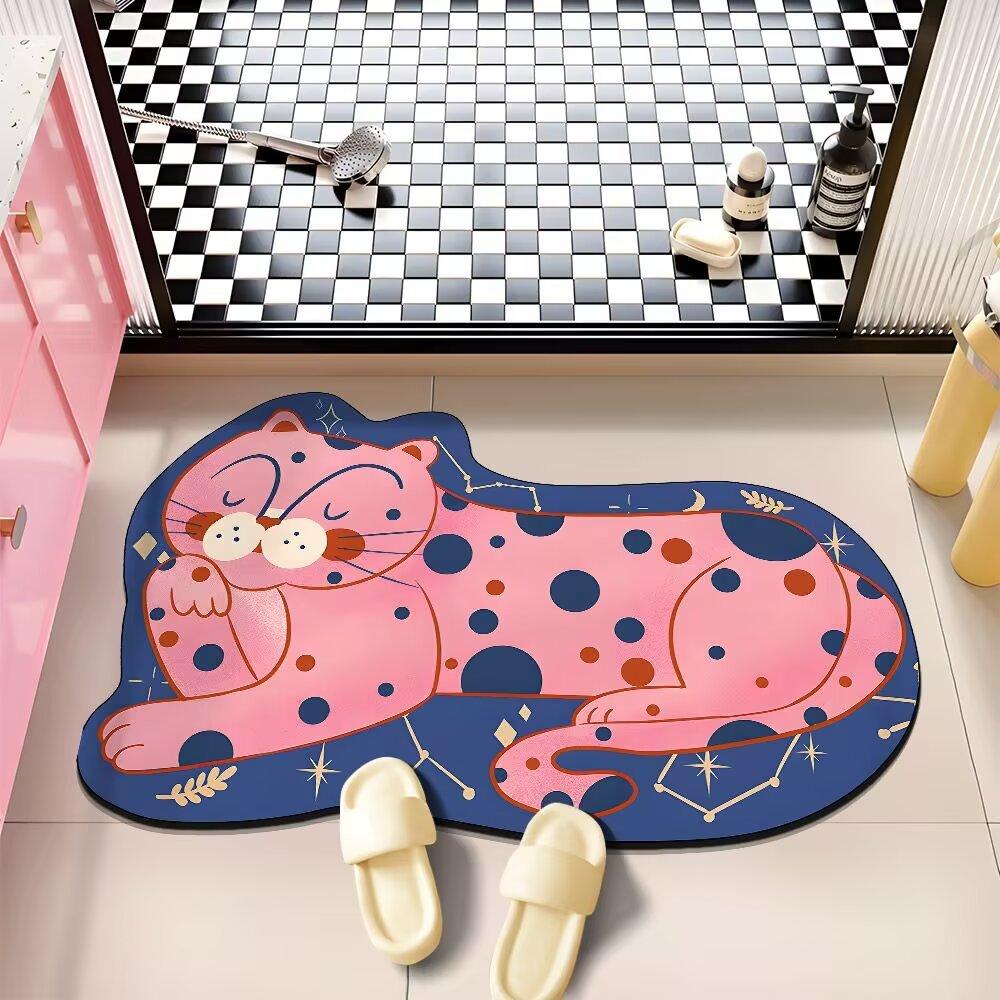 Мультяшный милый допаминовый стиль милый питомец диатомовая грязь напольный коврик для ванной впитывающий противоскользящий быстросохнущий коврик для ног