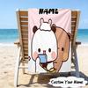 1PC Custom Name Beach Towel Bobo Dudu Beach Towel, Suitable for Camping, Travel, Beach Accessories, Super Absorbent, Family Gift