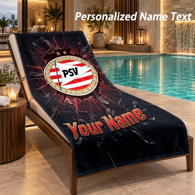 Custom Text PSV Eindhoven FC Print Beach Towel Large Towel For Home Bathroom Beach