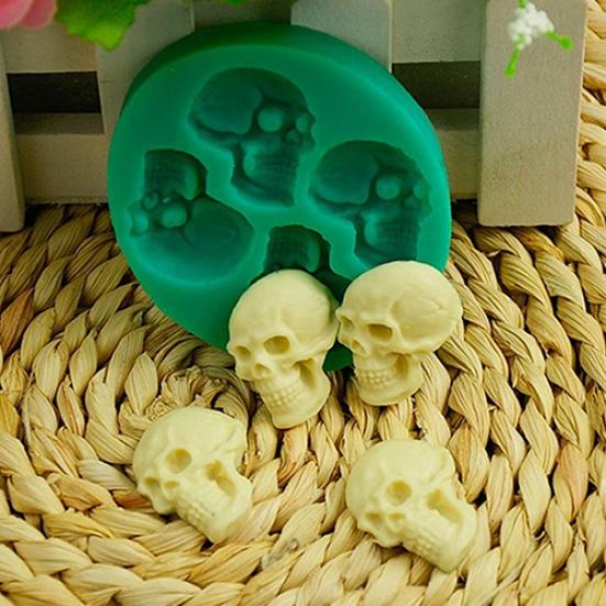 3D череп голова силиконовая помадка торт плесень шоколад Хэллоуин вечерние DIY инструменты