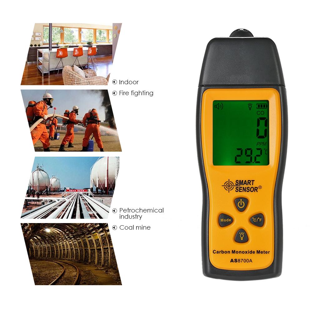 Carbon Monoxide Meter with High Precision CO Gas Tester Monitor Detector Gauge LCD Display Sound and Light Alarm 0-1000ppm