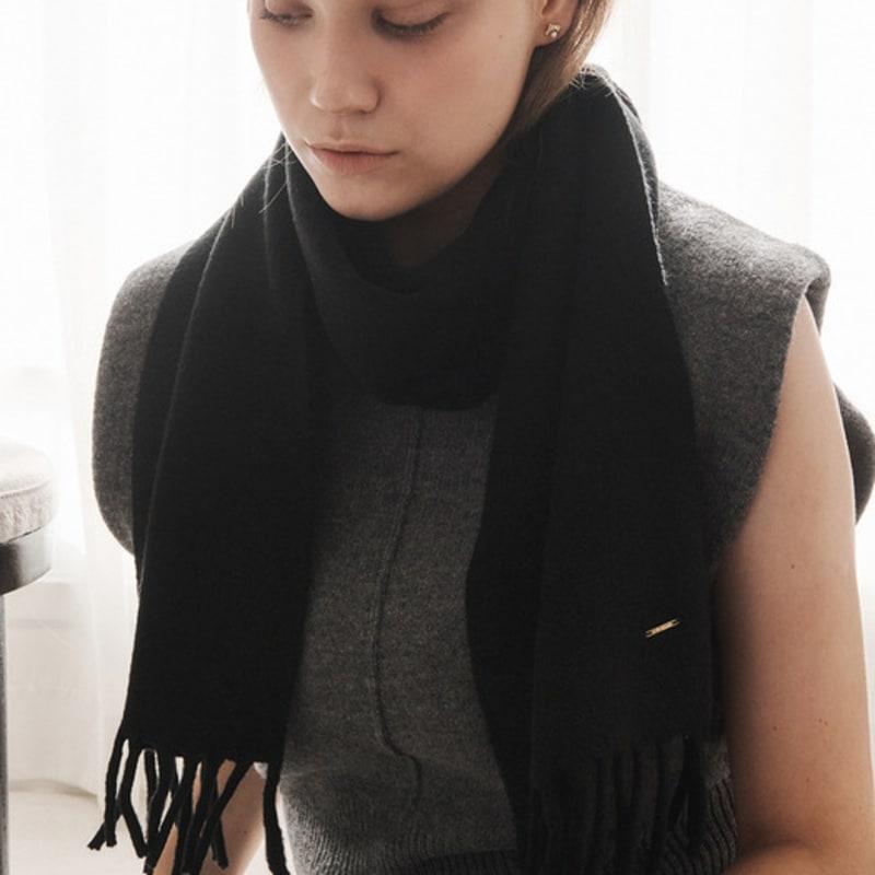 Vivicate Классический шарф из мягкой шерсти Черный