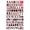 Red Textile Alphabet Stickers 2 Cm 88 Pieces