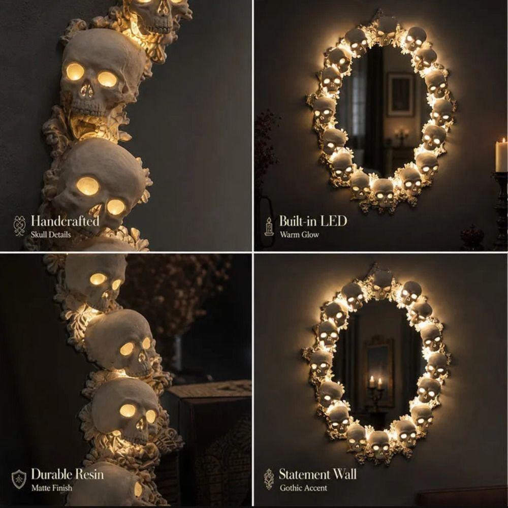Dark Style Gothic Mirror Vintage Style Wall Mirror Goth Decor Halloween Mirror Bedroom