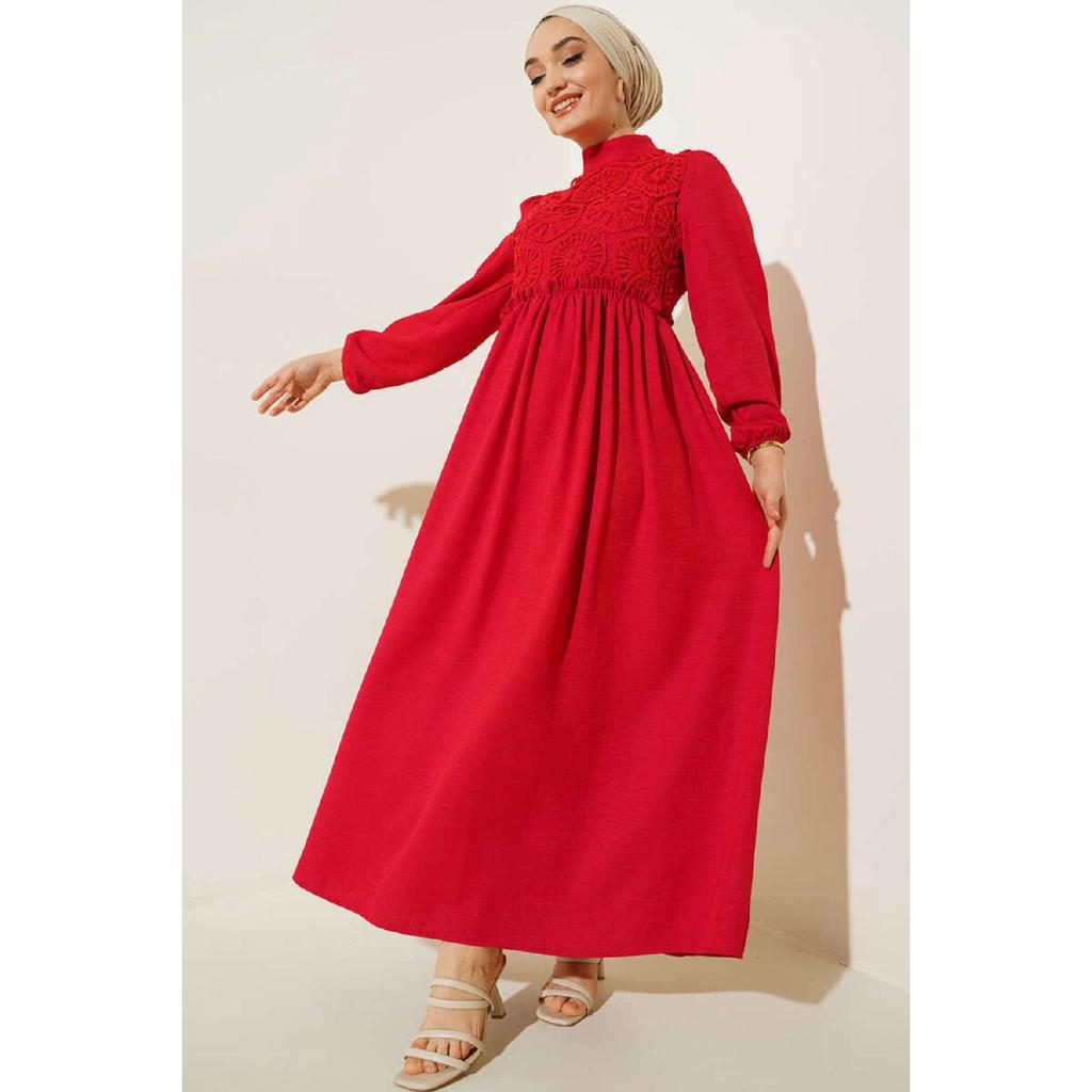 Dress With Lace Mesh Front Detail