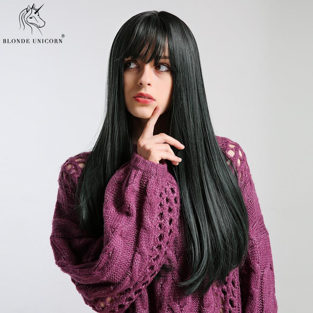 Длинный парик с челкой и омбре от бренда BLONDE UNICORN