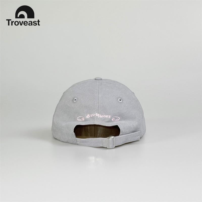 Unisex Embroidered Letter Baseball Cap Cotton Washed Retro Flat Brim Hat Winter Streetwear