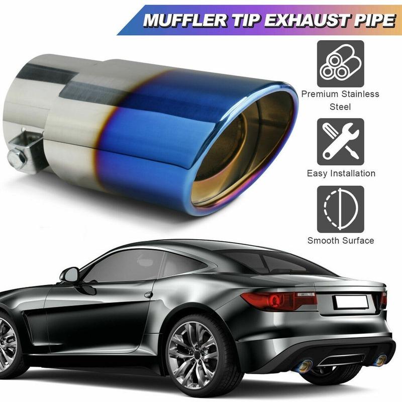 63MM Straight/Bend Chrome Universal Car Exhaust Nozzle Muffler Tip Pipe Round TailPipe Stainless Steel Car Tuning
