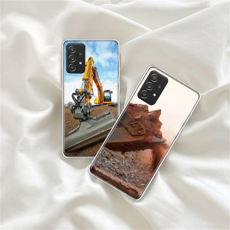 Чехол для телефона с экскаватором для строительной техники для Samsung A15 A25 A35 A55 Galaxy A12 A22 A32 A52S A72 A05S A02S A42 J6 J4 A6 A7 A8
