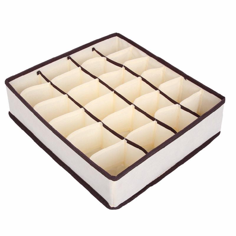 Dormitory Closet Organizer for Socks Home Separated Underwear Storage Box 30 Grids Bra Organizer Foldable Drawer Organizer