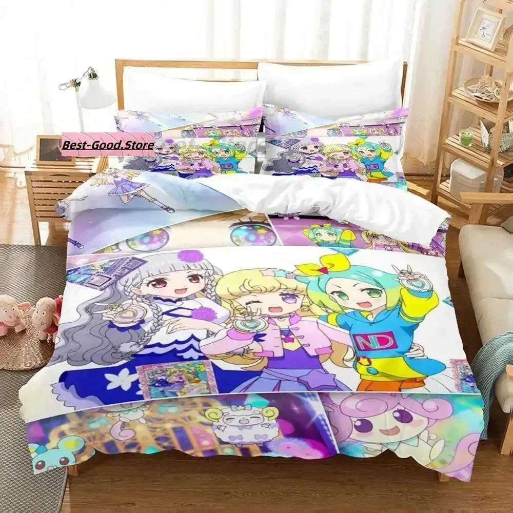 Комплект постельного белья 3D Kawaii Girls Idol Time Pripara Single Twin Full Queen King Size для взрослых и детей, комплект постельного белья в стиле аниме