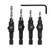 4Pcs 1/4inch Hex Shank Adjustable Countersink Drill Bit Set Replaceable Drill Bit Woodworking Countersink Drill Bit