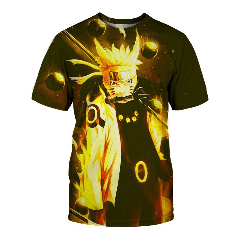 Anime Ninja Series 3D Digital Printed T-shirt Short Sleeve Printed Trendy Large Men's Wear