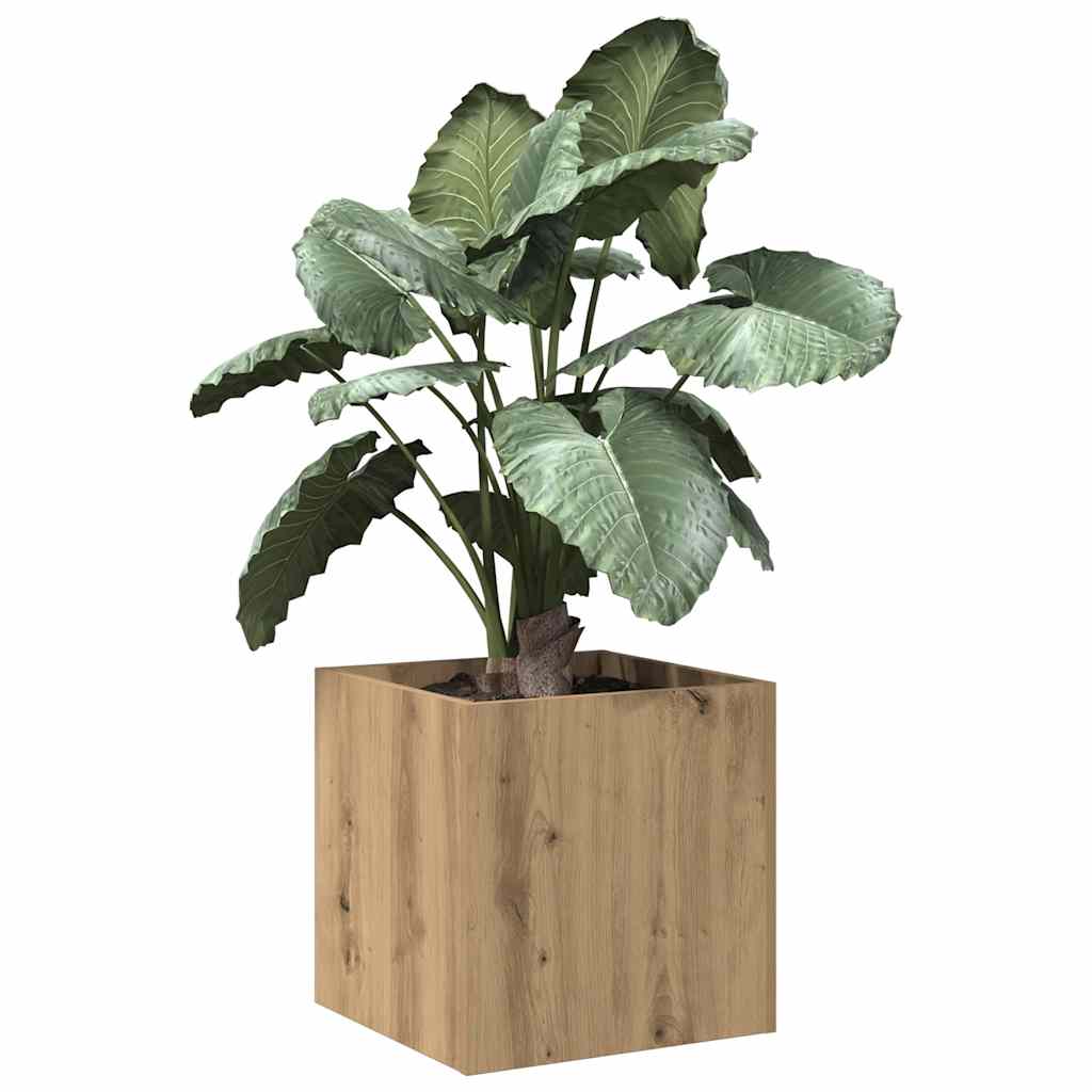 Planter Box Artisan Oak 40x40x40 cm Wood Based Material