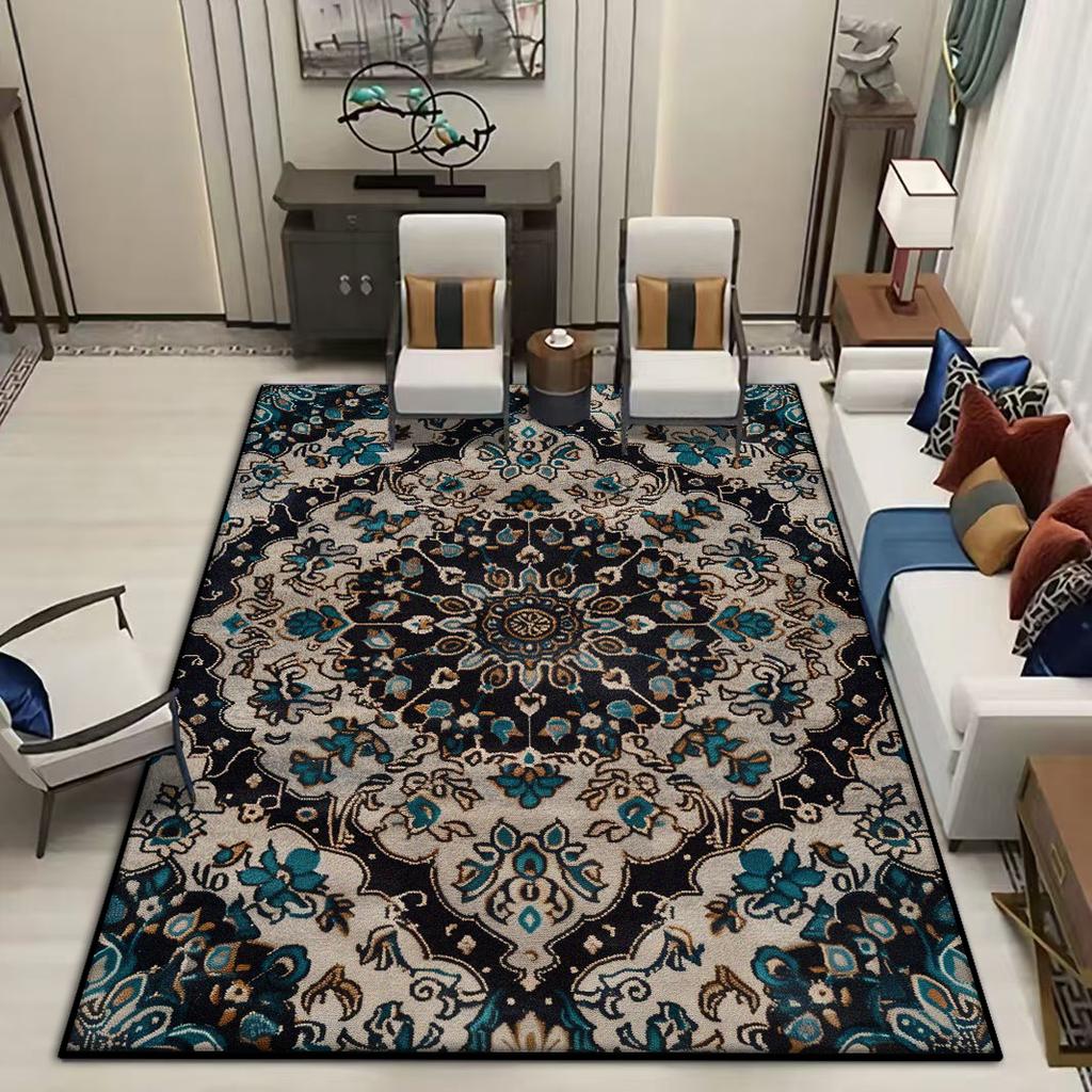 Home Decoration Big Size Luxury Carpet for Living Room Persian Floral Design Room Decor Rug Non-slip Entrance Door Mat Washable