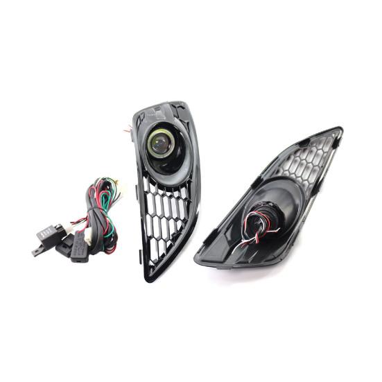 2Pcs LED Fog Light Long-lasting High Brightness White Lens Black Front Fog Lamp D2BZ15266CB for FORD FIESTA JA8 2013.01-2017.12