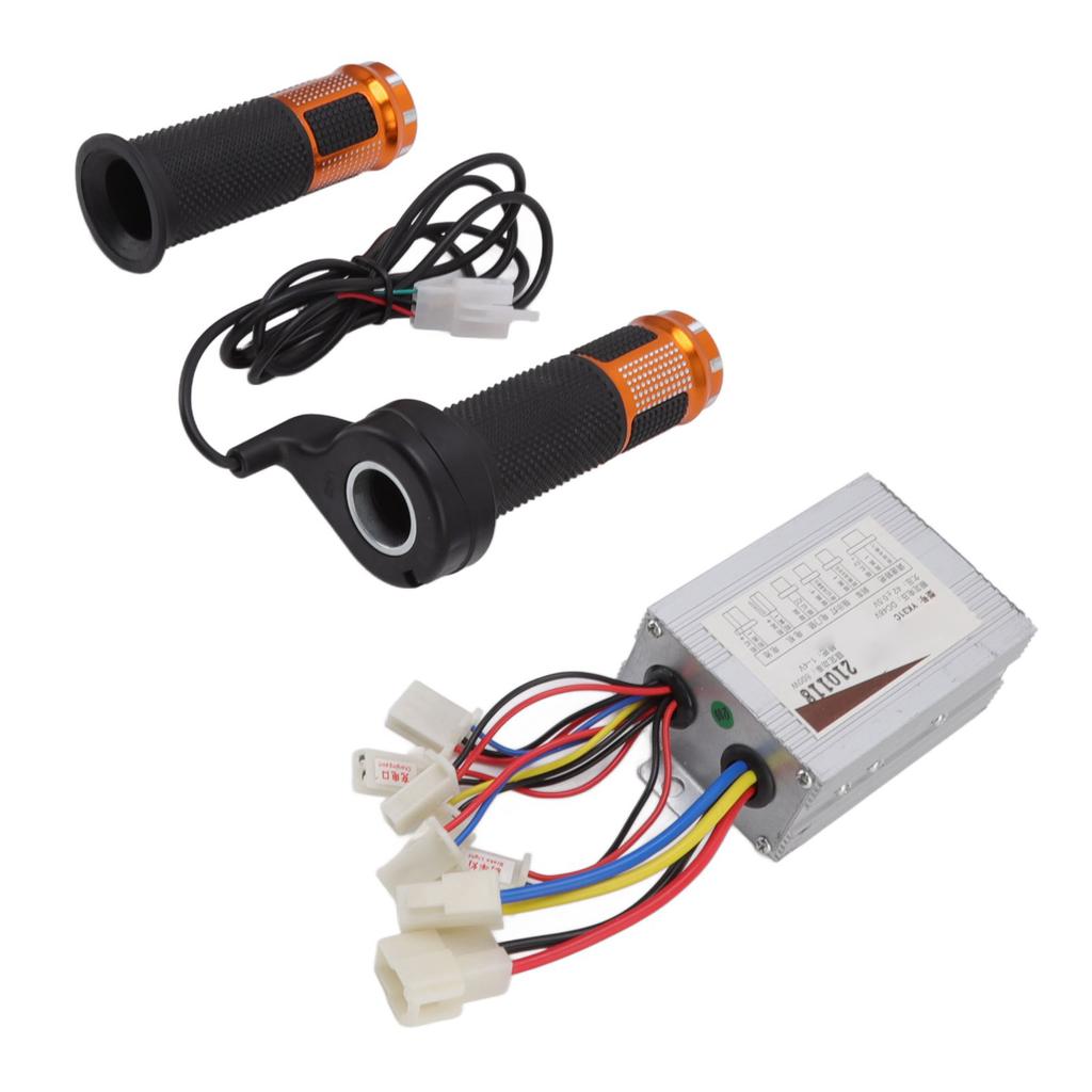 48V 800W Brushed Motor Controller with Yellow Grips Set Heat Sinking Shell for Electric Bicycle Tricycle