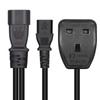 IEC320 C14 To IEC320 C13+UK13A AC-Power Adapter Cable, 3 Terminals Male To Female Power Connector Cord Wire