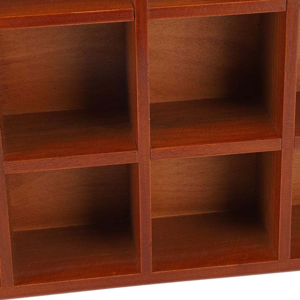 Decorative Wood Desktop Organizer Solid Wood Wooden Storage Stationery Holder Office