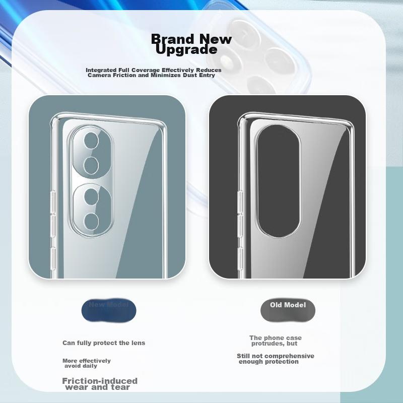 Freeson Phone Case for Honor 70 Pro, Slim Full Protection Shockproof Clear TPU Soft (With Two-In Ring Holder And Lanyard), Transparent