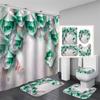 3D Beach Scenery Bathroom Bathing Waterproof Shower Curtain Home Entrance Doormat Bathtub 4Pcs Set Toilet Seat Cover Rugs Bath Non-Slip Floor Mat