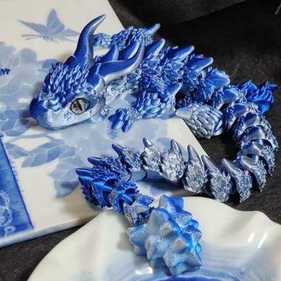Напечатанный на 3D Волшебный Дракон Подвижные Суставы Игрушка-Непоседа Вращающийся Сочлененный Офисный Настольный Орнамент Игрушка для Взрослых и Детей Поделки Подарок 22СМ