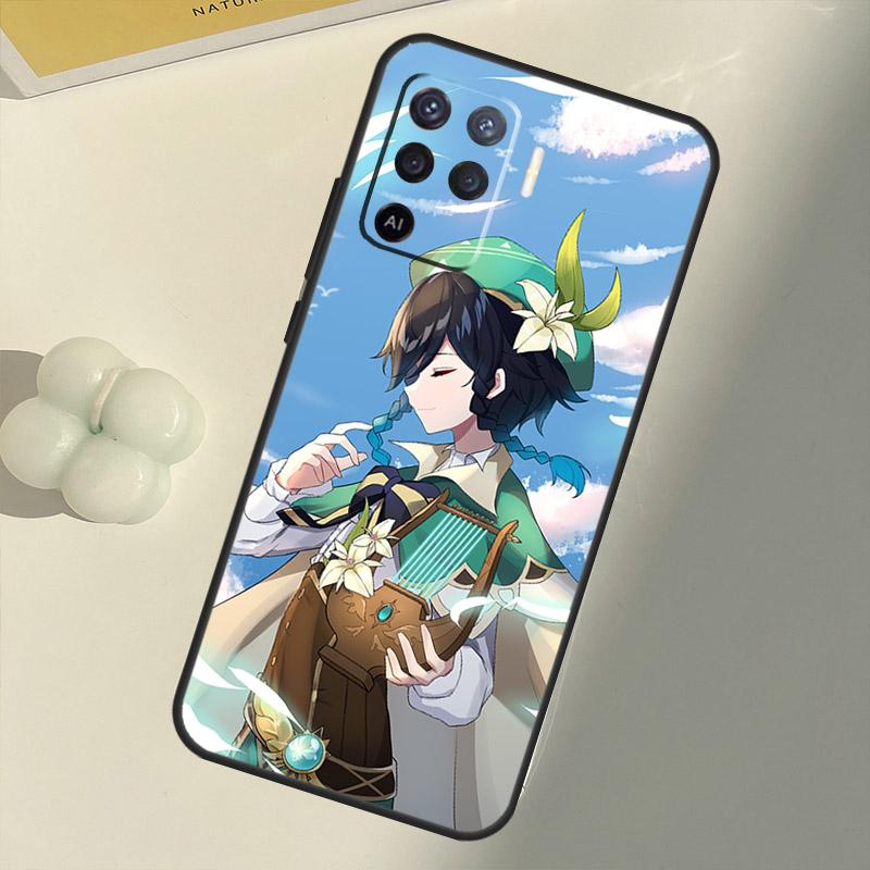 Чехол Genshin Impact Venti для OPPO A1K A3S A5S A15 A16 A52 A72 A5 A9 A31 A53 A83 A91 A93 A54 A74 A94, чехол