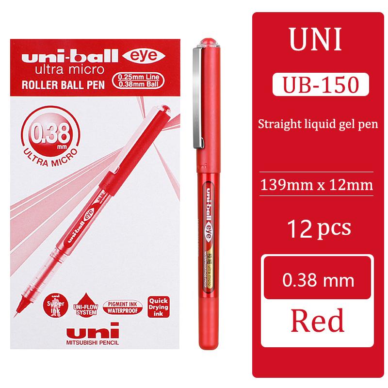 Гелевая ручка Uni Ball Прямая шариковая ручка Набор UB-150 0,5/0,38 мм Черные, синие, красные чернила Офисные школьные канцелярские принадлежности