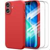Protective Case - BOOLING - for iPhone 17 - Ultra Slim Shockproof Silicone - Red - 2 Tempered Glass