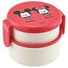 Bento Box, 500ml, Two-Tier, Round, Antibacterial, Made In Japan, Disney Yururun Mickey & Minnie Design, ONWR1AG-A